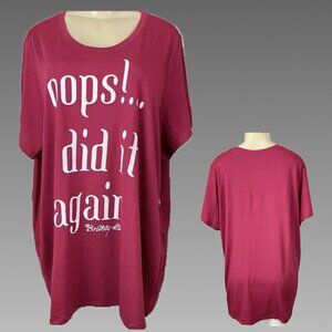 Britney Spears +4 Red Crew OOOPS I Did It Again Text Print Short Sleeve T-Shirt